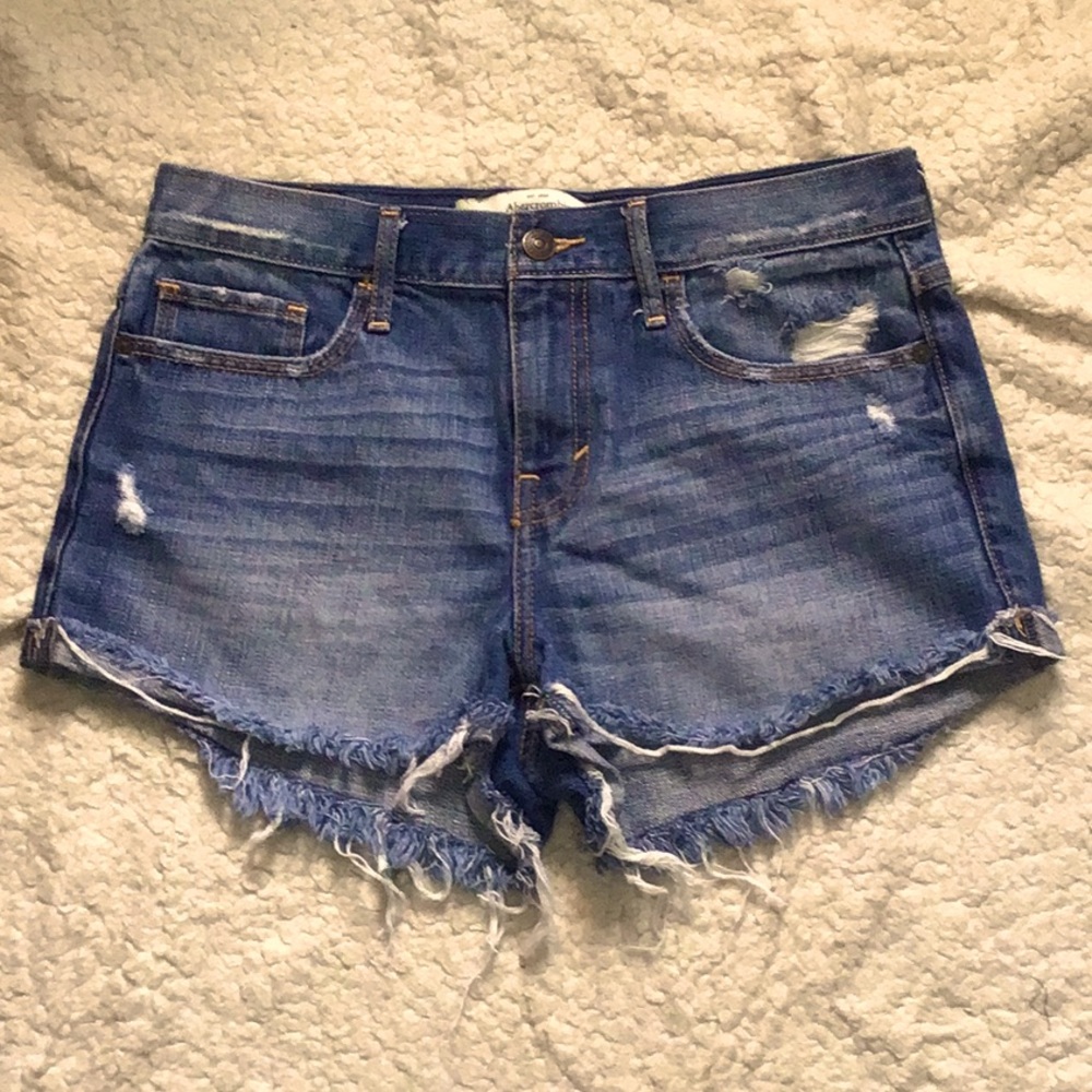 Abercrombie distressed jeans shorts